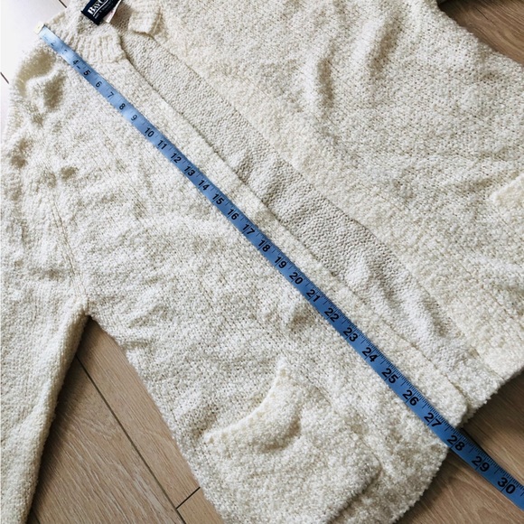 Vintage Bay Club Cream Boucle Oversized Cardigan Size M - Picture 10 of 10